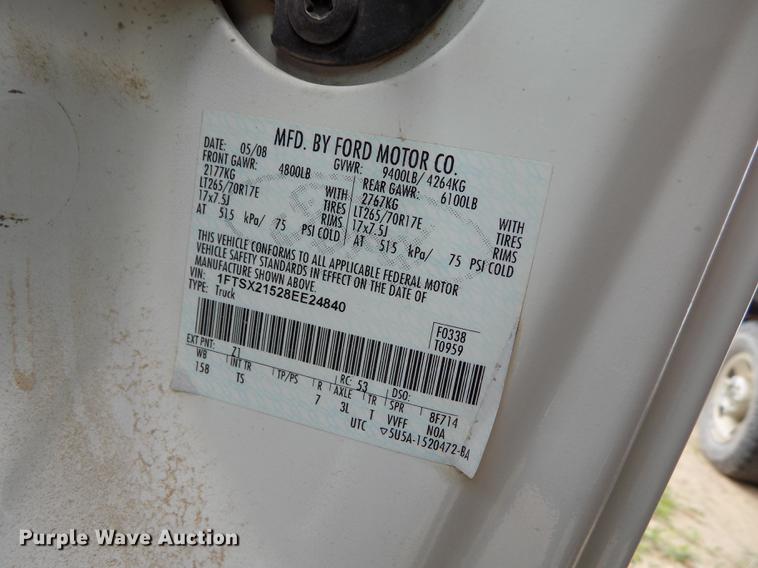 image for item FG9430 2008 Ford F250 Super Duty XL SuperCab pickup truck