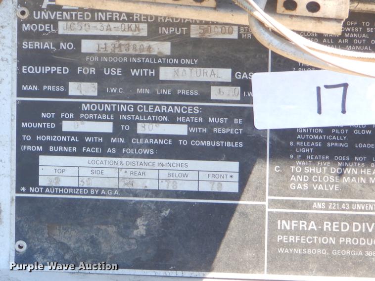 image for item FH9478 Approximately 8 heaters