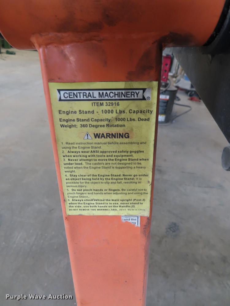 image for item FJ9115 Central Machinery engine stand