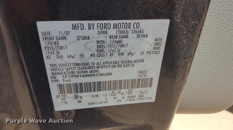 image for item FS9539 2008 Ford F150 SuperCrew pickup truck