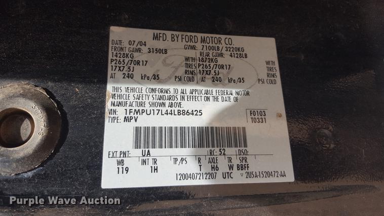 image for item FS9541 2004 Ford Expedition Eddie Bauer SUV