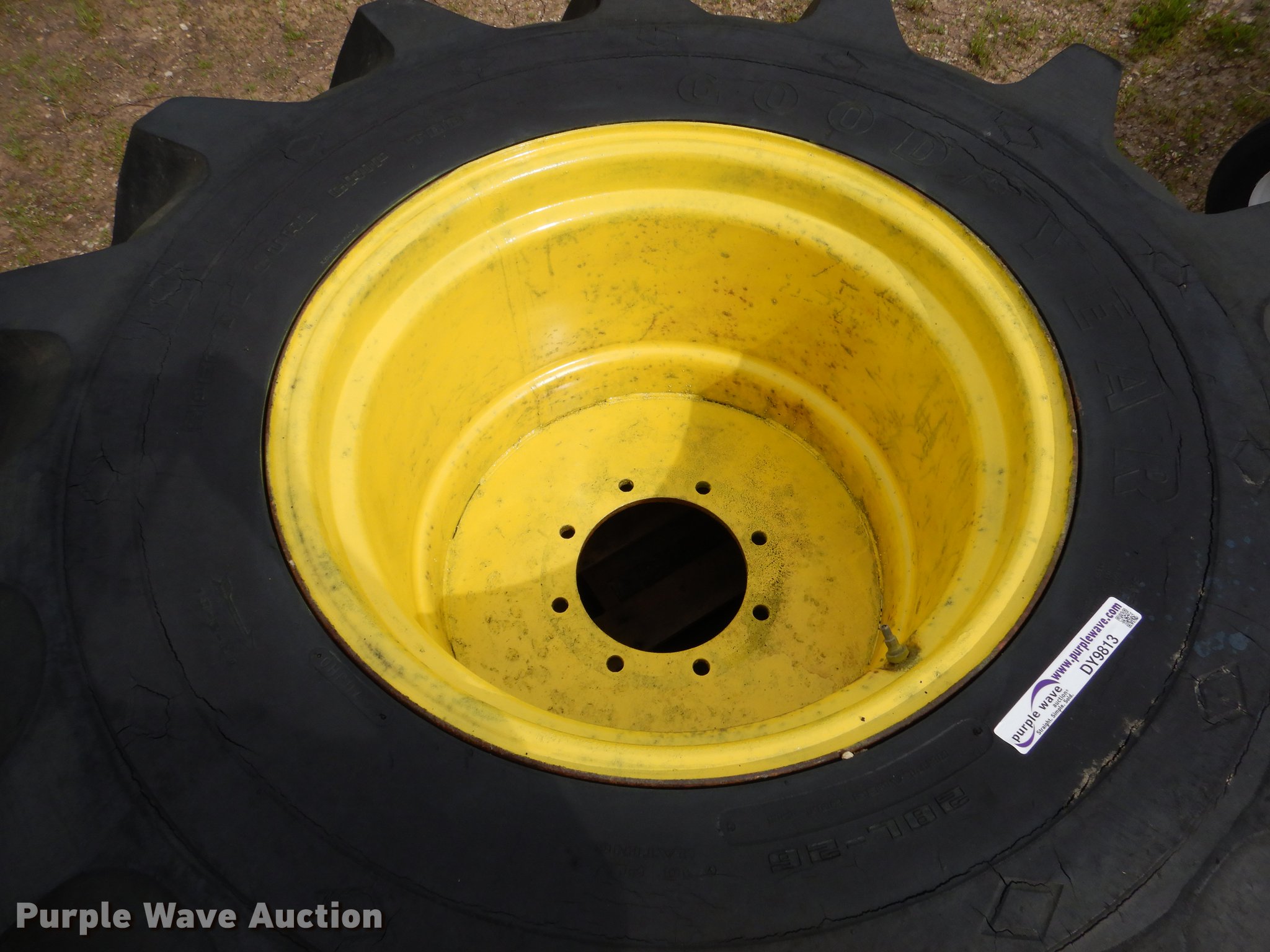 (2) 28L26 tires and wheels in Belton, MO Item DY9813 sold Purple Wave