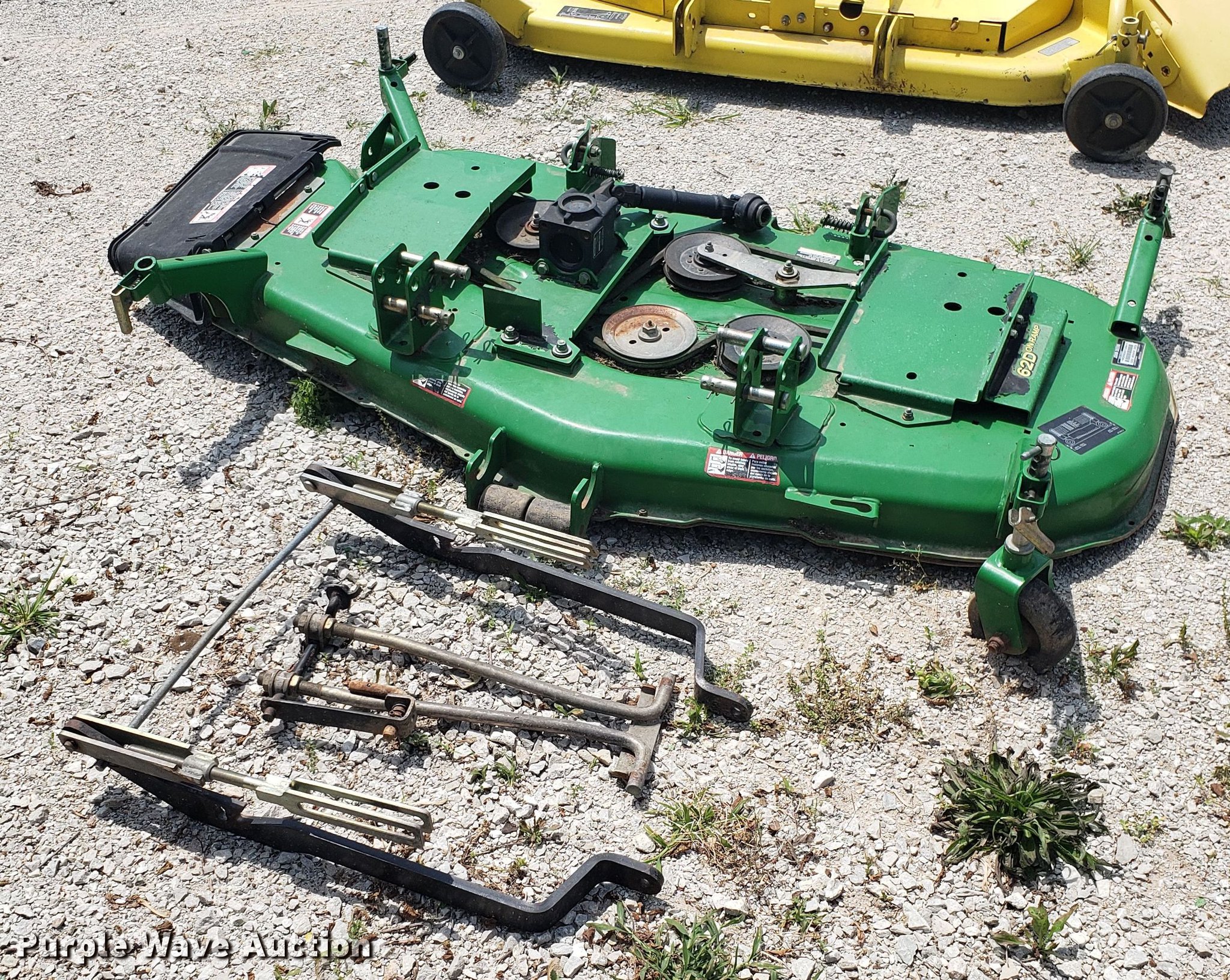 (3) John Deere mower decks in Clinton, MO Item EU9757 sold Purple Wave