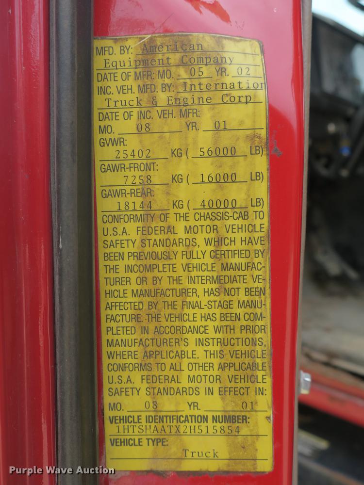 image for item DB8753 2002 International 4900 dump truck