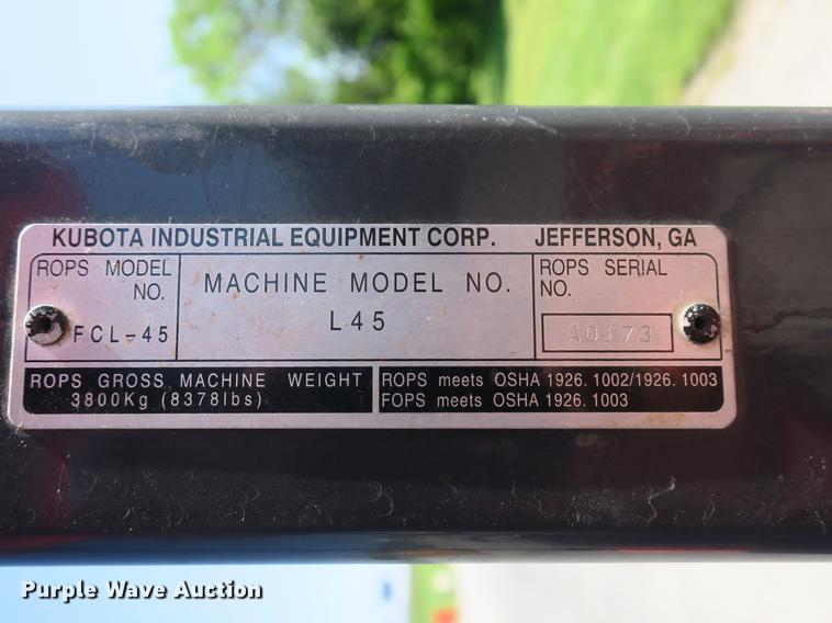 image for item DB8767 2012 Kubota L45 backhoe