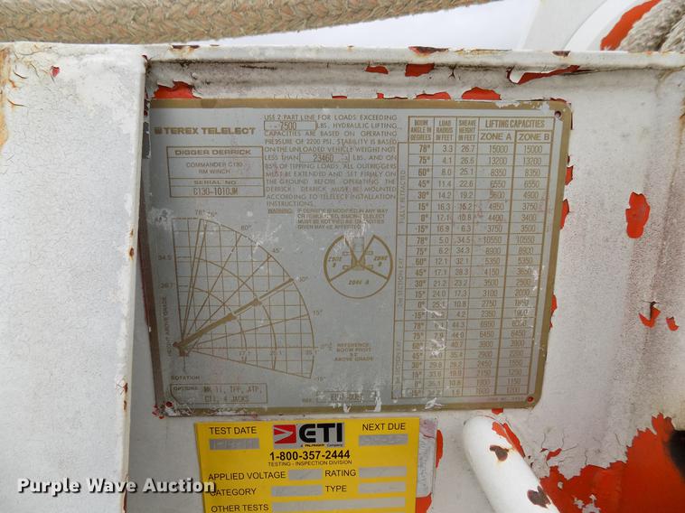 image for item DB9652 1998 International 4900 digger derrick truck