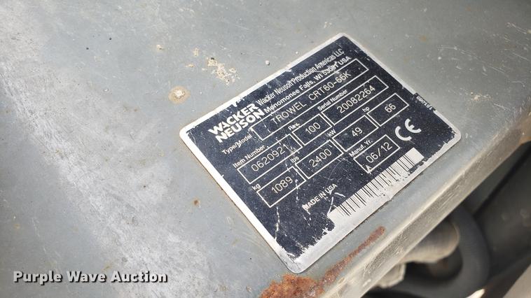 image for item DD4776 2012 Wacker CRT60 power trowel