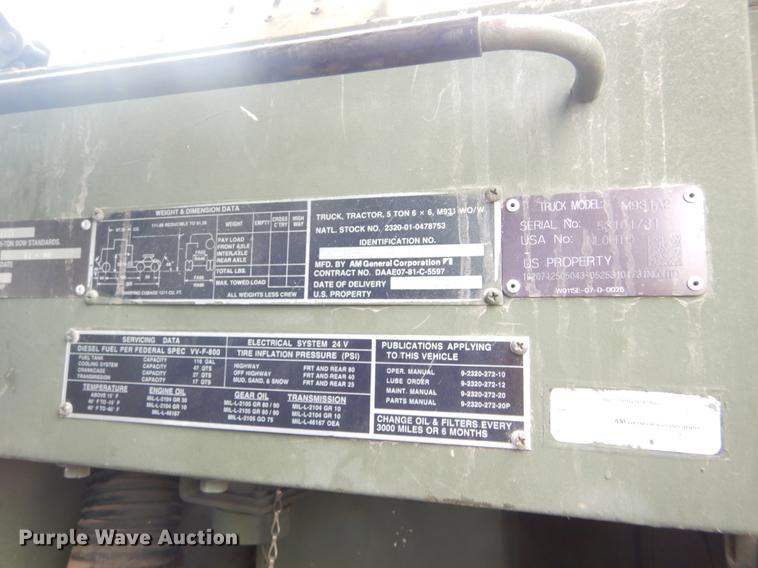 image for item DE1274 1984 Am General M931A2 dump truck