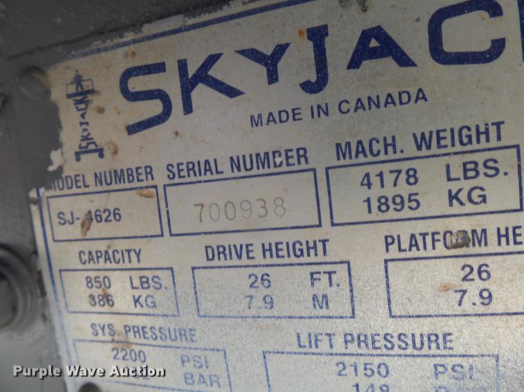 image for item DE7805 Sky Jack SJ4626 scissor lift