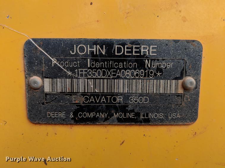 image for item DG4008 2010 John Deere 350D LC excavator