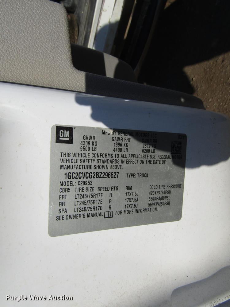 image for item EU9637 2011 Chevrolet Silverado 2500HD Ext. Cab pickup truck