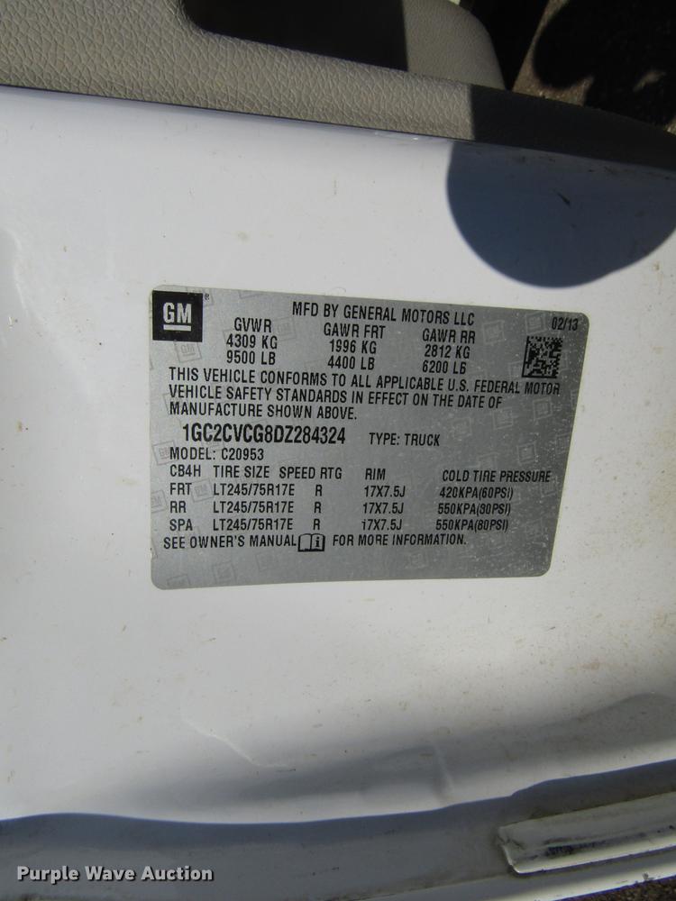 image for item EU9639 2013 Chevrolet Silverado 2500HD Ext. Cab pickup truck