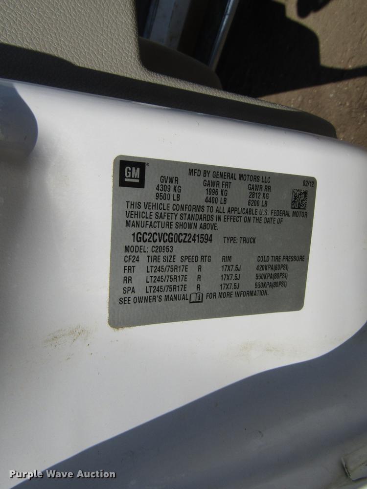 image for item EU9641 2012 Chevrolet Silverado 2500HD Ext. Cab pickup truck