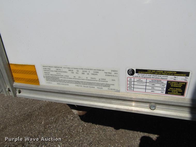 image for item EU9645 2013 H&H Trailer enclosed cargo trailer