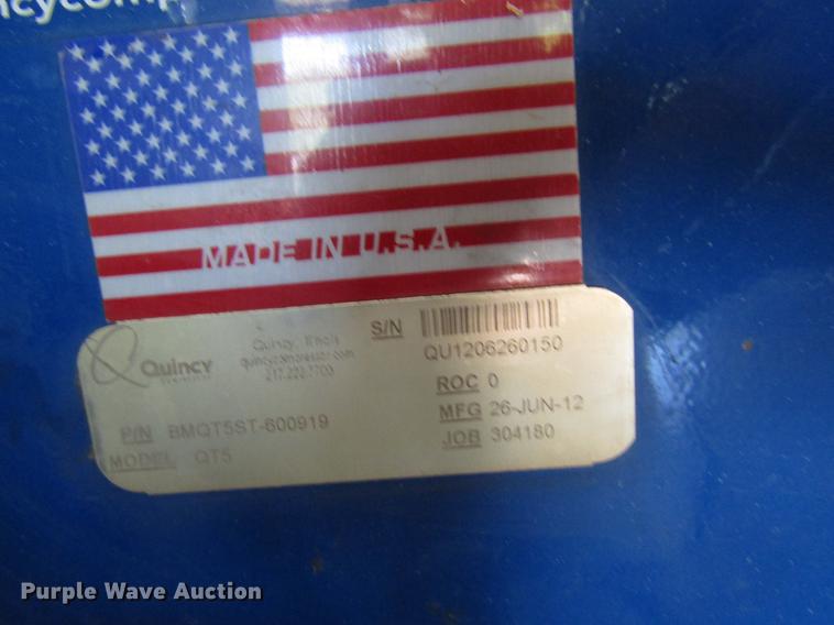 image for item EU9652 2012 Quincy QT5 air compressor