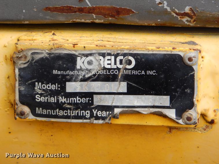 image for item EZ9848 2001 Kobelco SK210LC excavator
