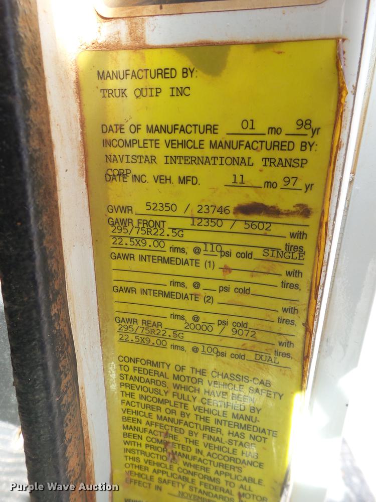 image for item FS9529 1998 International 4900 dump truck