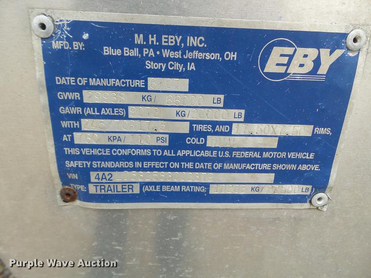image for item DC4571 2008 Eby livestock trailer