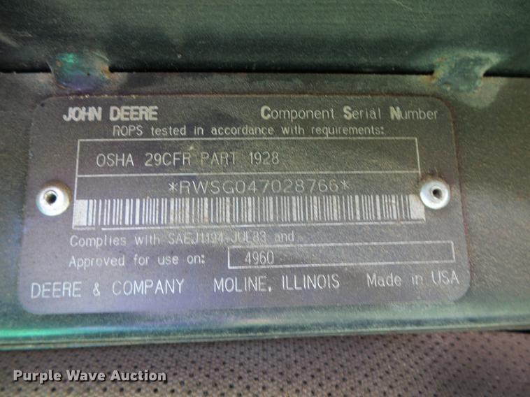 image for item DC5168 1993 John Deere 4960 MFWD tractor