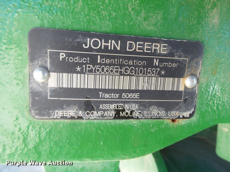 image for item FS9547 2016 John Deere 5065E tractor
