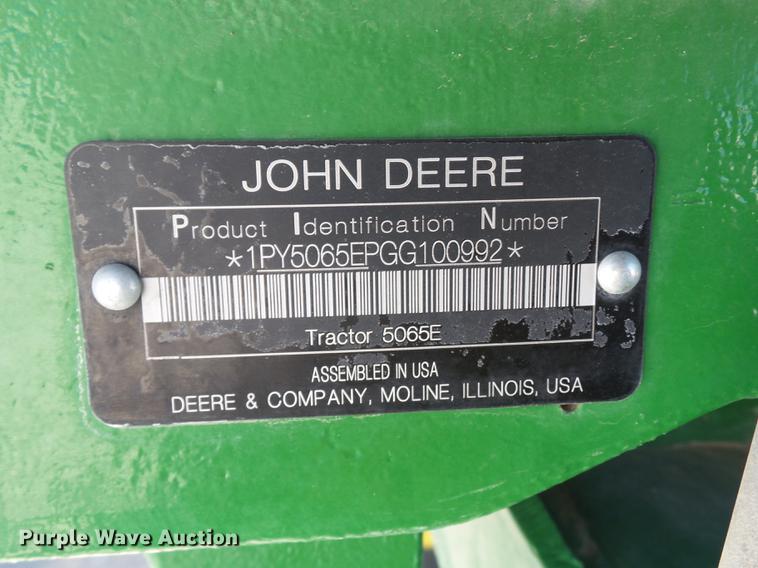 image for item FS9548 2016 John Deere 5065E tractor
