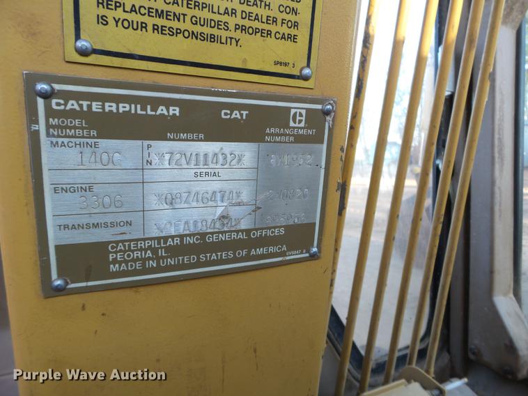 image for item DC4613 1989 Caterpillar 140G motor grader