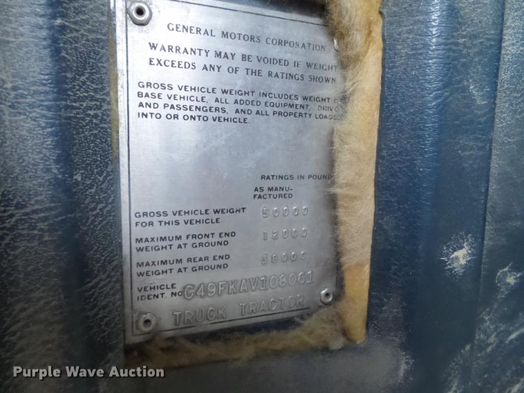 image for item DC4558 1980 GMC Bison semi truck