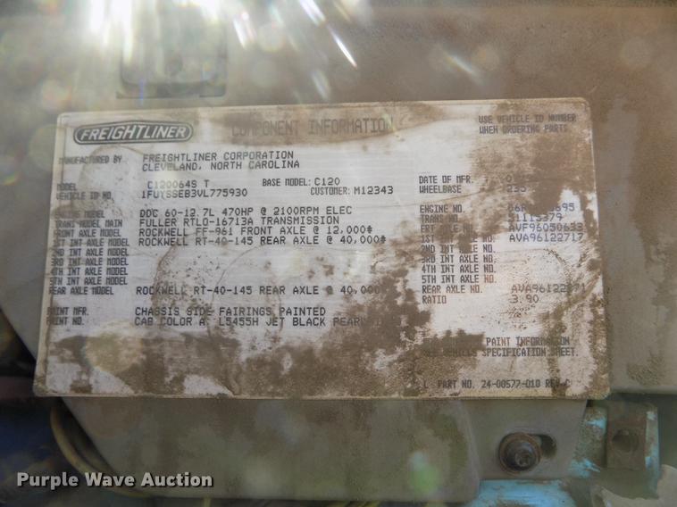 image for item DE1181 1997 Freightliner Century Class semi truck