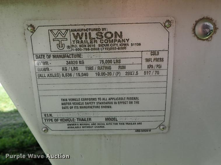 image for item DE5356 2008 Wilson DWBT-600 belt trailer