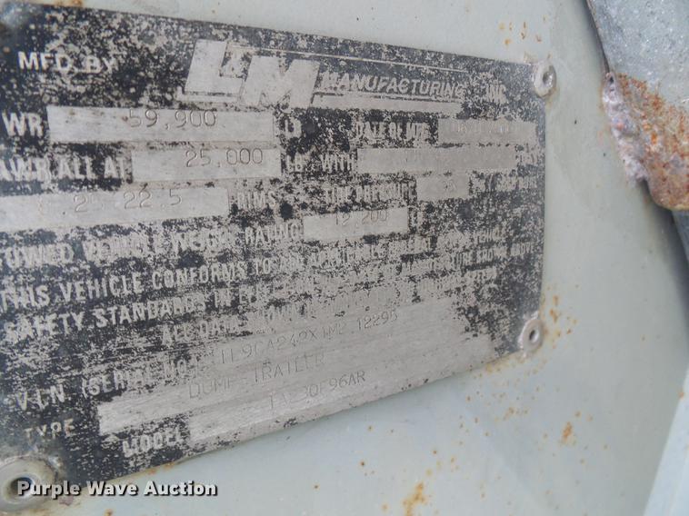 image for item DF7235 2001 L&M TA230F96AR end dump trailer