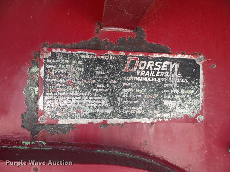 image for item DF7329 1992 Dorsey drop deck trailer