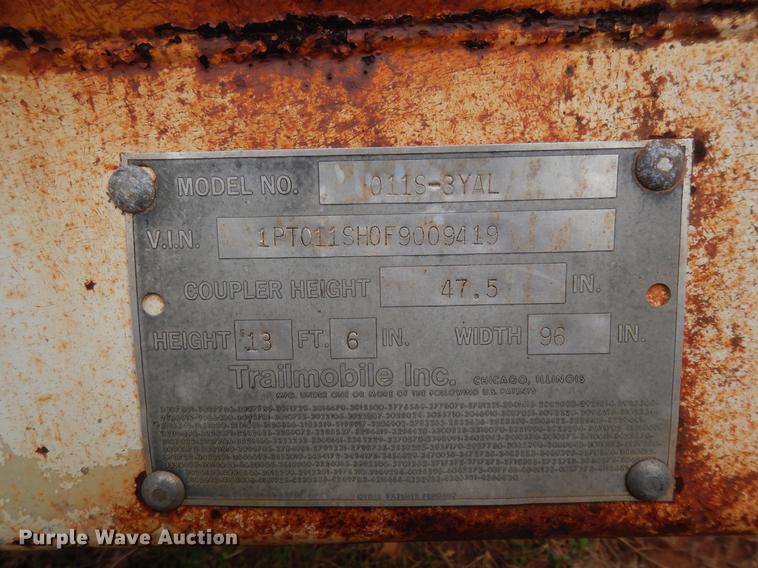 image for item FC9504 1985 Trailmobile 011S-3YAL dry van trailer