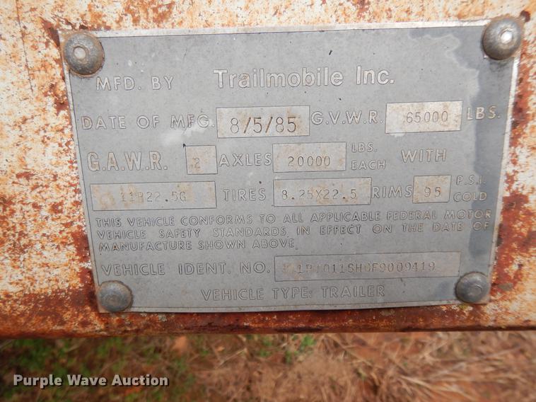 image for item FC9504 1985 Trailmobile 011S-3YAL dry van trailer