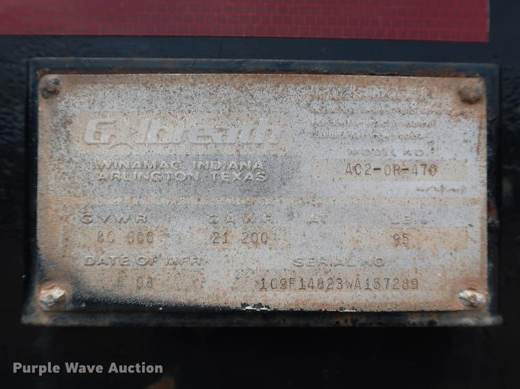 image for item FE9651 1998 Galbreath AC2-OR-470 roll-off double container trailer