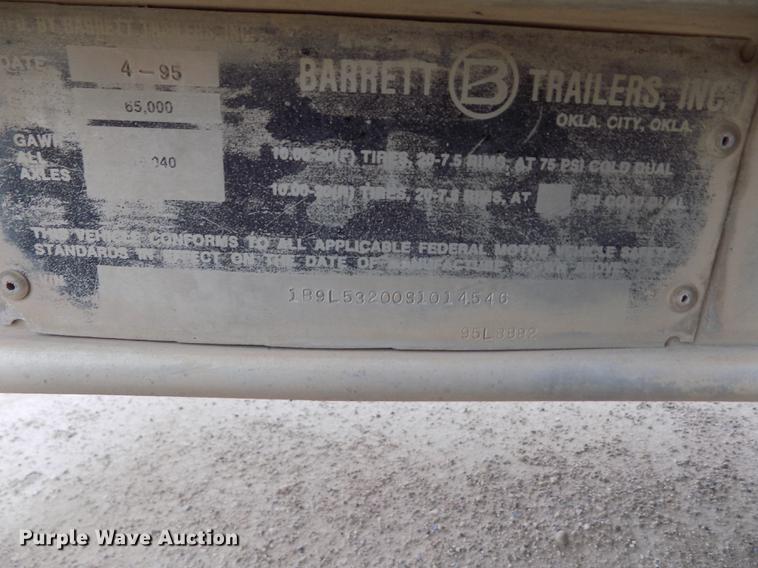 image for item FG9463 1995 Barrett livestock trailer