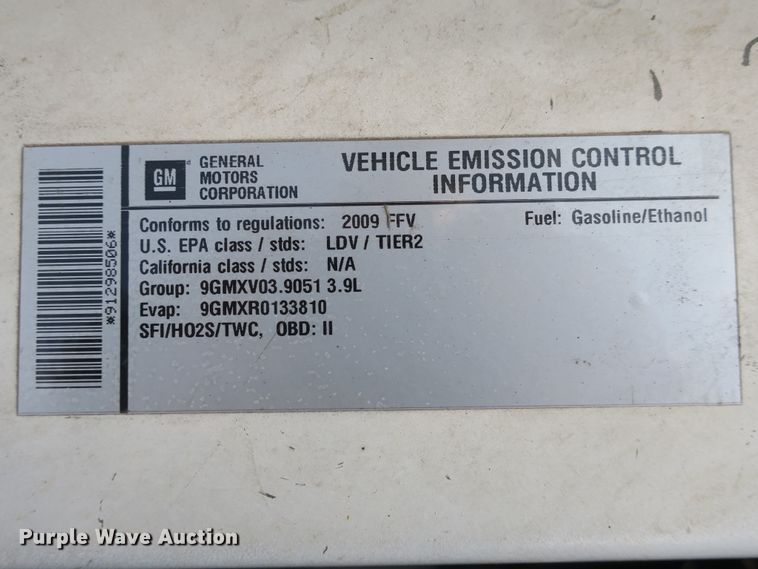 image for item DB8752 2009 Chevrolet Impala Police