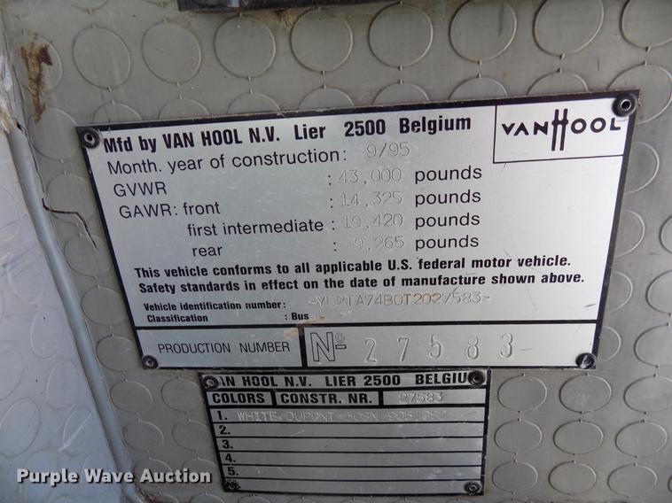 image for item DB9531 1996 Van Hool T840 coach bus