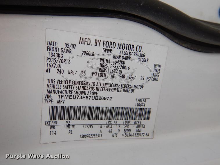 image for item DE3571 2007 Ford Explorer SUV