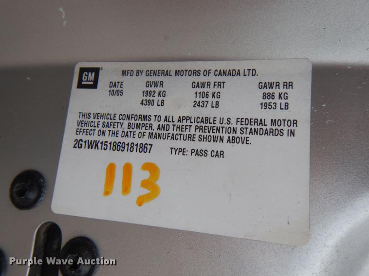 image for item DE3572 2006 Chevrolet Monte Carlo