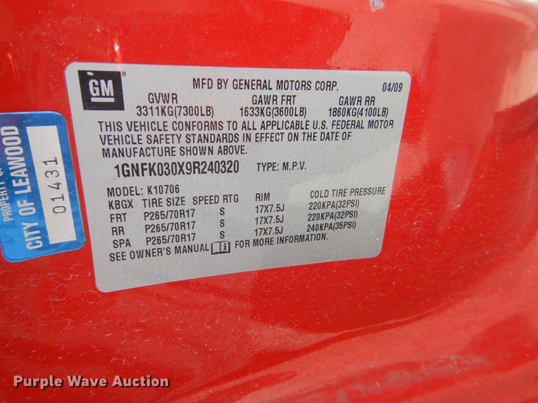 image for item DE3574 2009 Chevrolet Tahoe Police SUV