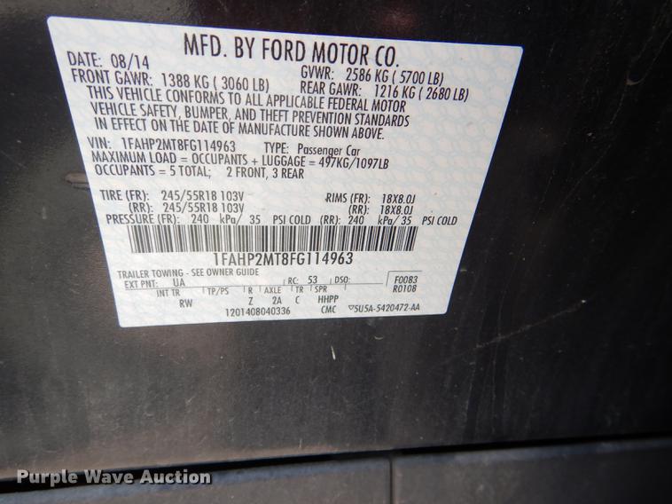 image for item DE3575 2015 Ford Taurus Police