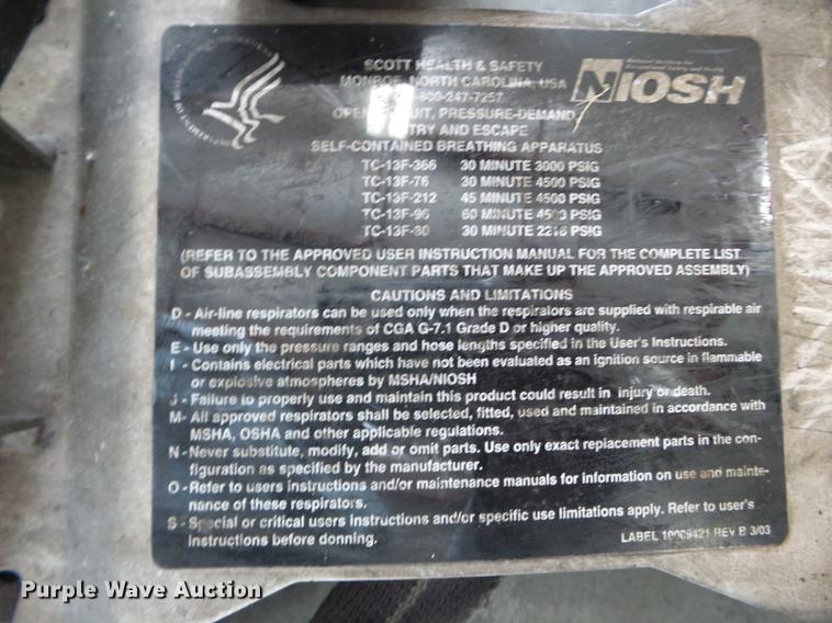 image for item DE7821 (15) Scott 4.5 air pack frames