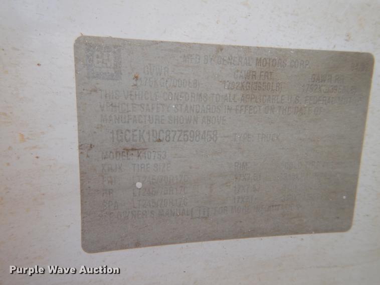 image for item DG1158 2007 Chevrolet Silverado 1500 Ext. Cab pickup truck