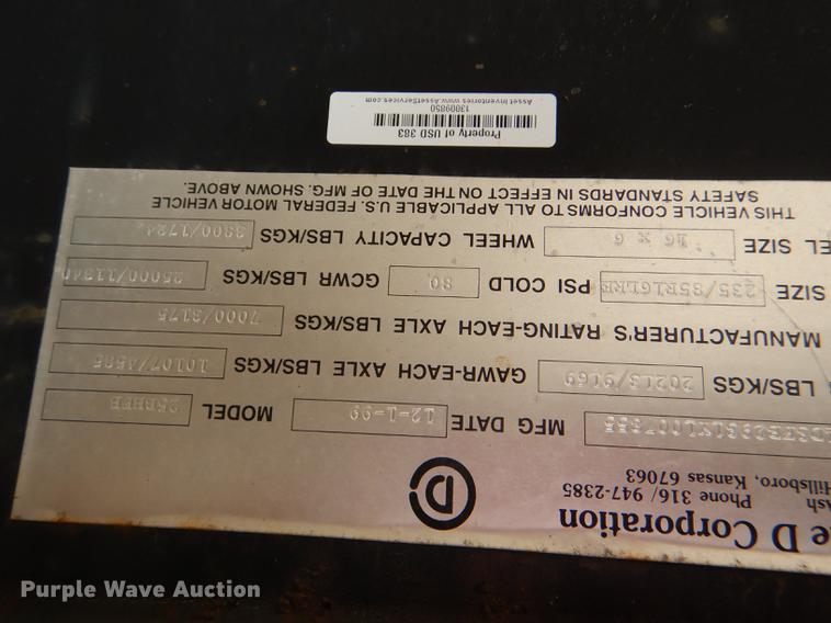 image for item DG4762 2000 Circle D 25BHFB equipment trailer