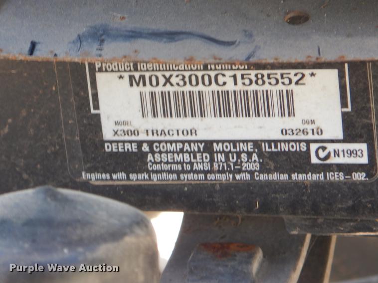 image for item ED9291 John Deere X300 lawn mower