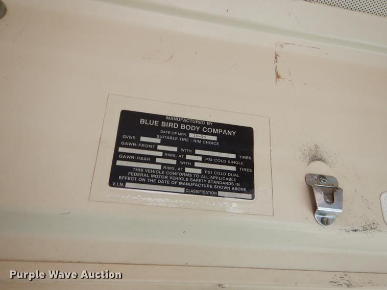 image for item ED9304 1995 Blue Bird TC2000 school bus