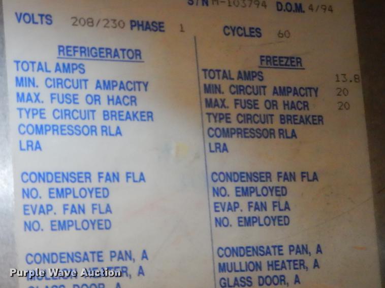 image for item ED9305 McCall 4-4970F freezer