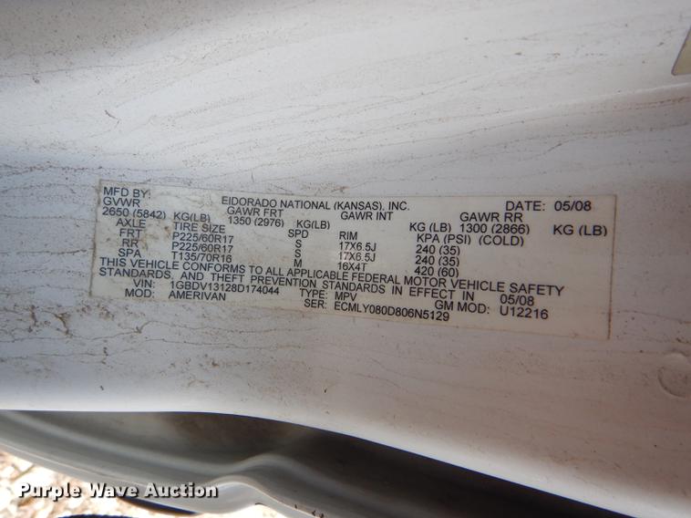 image for item FT9500 2008 Chevrolet Uplander El Dorado National handicap accessible van