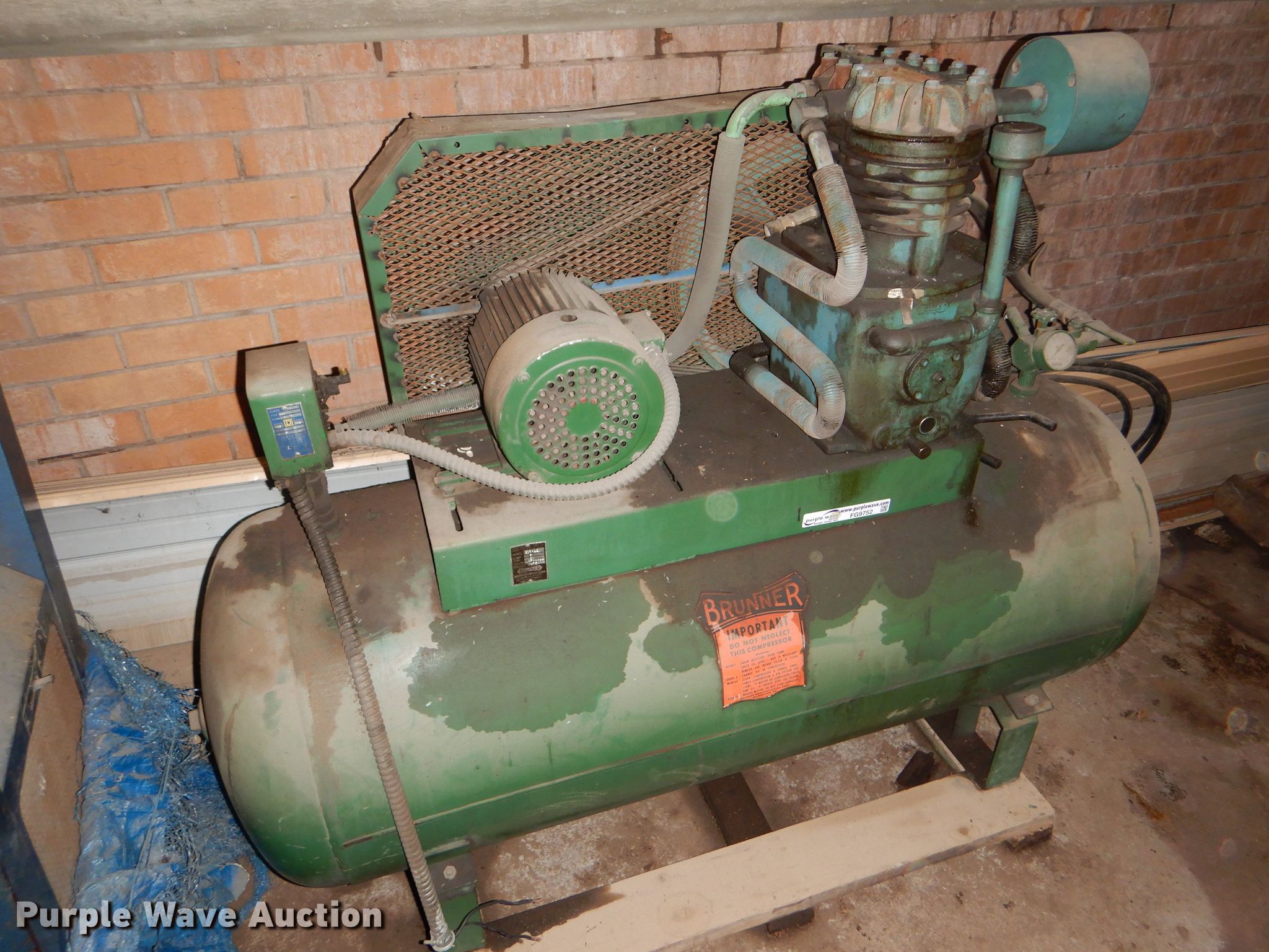 Brunner 50RH12 air compressor in Dodge City, KS Item FG9752 sold