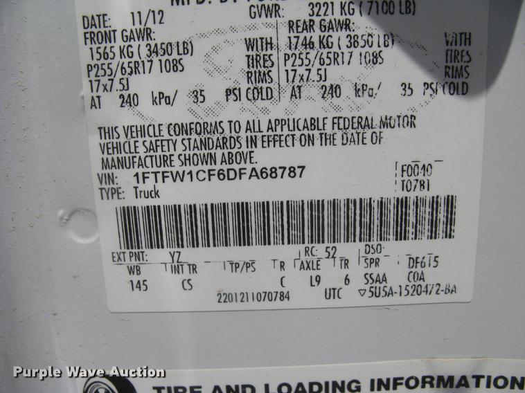 image for item DC1373 2013 Ford F150 XL SuperCrew pickup truck